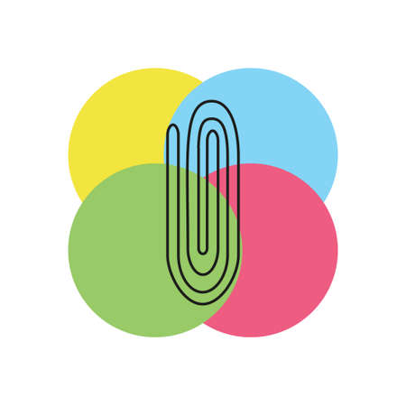paper clip sign, attachment icon - paper clip, email attachment, attached file. Thin line pictogram - outline strokeのイラスト素材