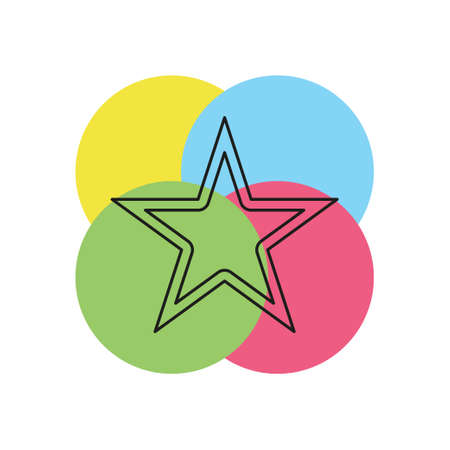 vector star symbol, rating or award shape, success icon. Thin line pictogram - outline strokeのイラスト素材