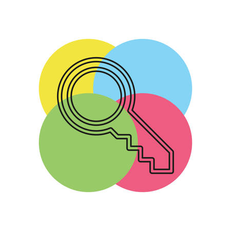 Key icon - vector key symbol. protection and security sign - vector lock symbol. Thin line pictogram - outline strokeのイラスト素材