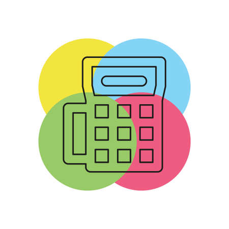credit card machine icon - payment terminal illustration - atm for money cash. Thin line pictogram - outline strokeのイラスト素材