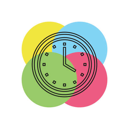 clock vector icon, time. Thin line pictogram - outline strokeのイラスト素材