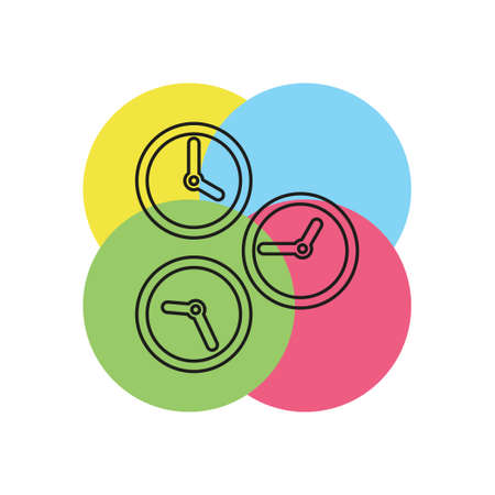 Running time illustration, speed symbol. stopwatch icon. Thin line pictogram - outline strokeのイラスト素材