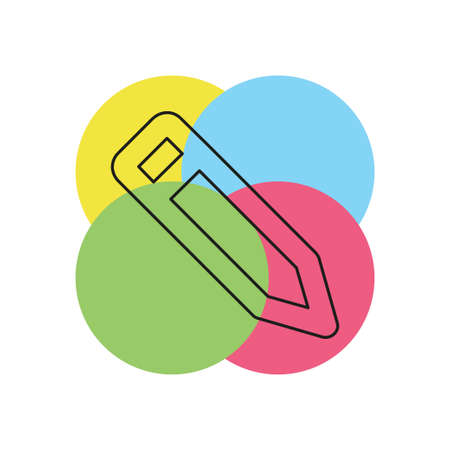 vector pencil icon, office equipment illustration - education tool, draw object. Thin line pictogram - outline strokeのイラスト素材
