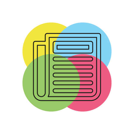 newspaper icon - daily newsletter - news icon - media publication -news article. Thin line pictogram - outline strokeのイラスト素材