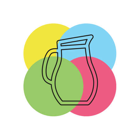 vector glass jar illustration, glass container isolated. Thin line pictogram - outline strokeのイラスト素材