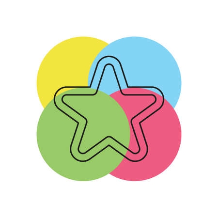 vector star symbol, rating or award shape, success icon. Thin line pictogram - outline strokeのイラスト素材