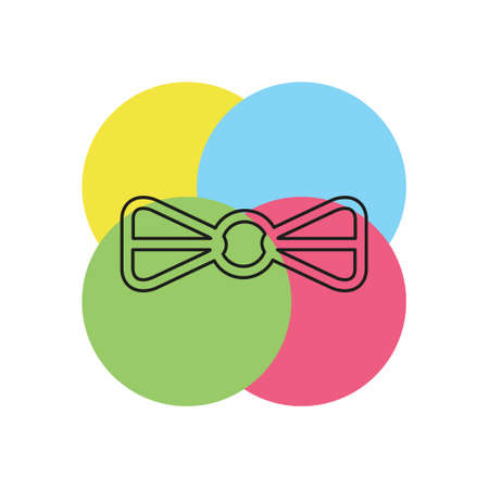 vector bow ribbon icon - ribbon bow illustration, holiday symbol - celebration element. Thin line pictogram - outline strokeのイラスト素材