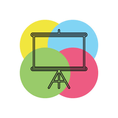 education board icon, school chalk board illustration, drawing symbol. Thin line pictogram - outline strokeのイラスト素材
