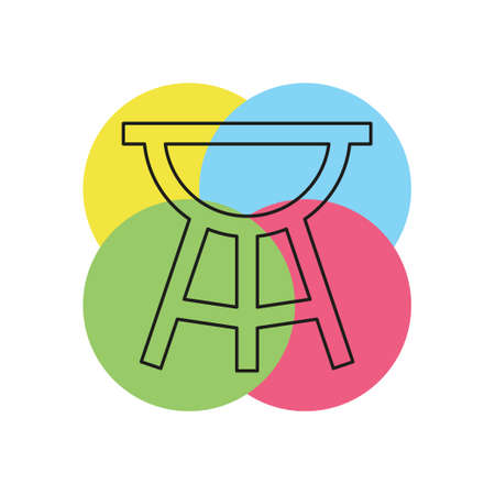 vector bbq grill illustration - food party icon, outdoor picnic barbecue sign. Thin line pictogram - outline strokeのイラスト素材