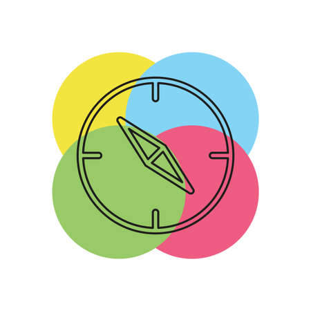 vector compass icon - navigation symbol - travel icon. Thin line pictogram - outline strokeのイラスト素材