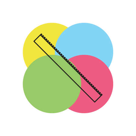Ruler icon. Flat isolated illustration of rule vector icon. Thin line pictogram - outline strokeのイラスト素材
