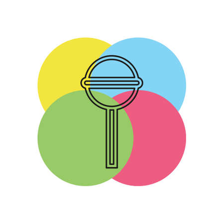 vector candy, food candy illustration isolated - sweet snack, eat dessert icon. Thin line pictogram - outline strokeのイラスト素材
