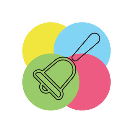 vector christmas bell illustration - holiday icon, xmas symbol - celebration icon. Thin line pictogram - outline strokeのイラスト素材
