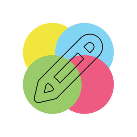 Pencil sign icon - Edit site content, creative design - graphic element vector. Thin line pictogram - outline strokeのイラスト素材