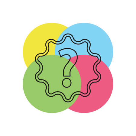 Question mark sign icon. Help symbol. FAQ sign. Vector support concept. Thin line pictogram - outline strokeのイラスト素材