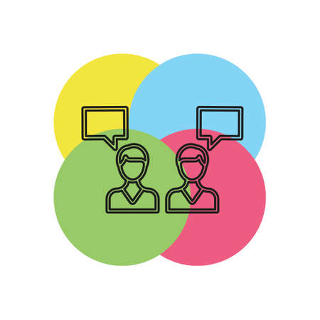 Debate icon. Simple element illustration. debate concept symbol design from Elections collection. Can be used for web and mobile. Thin line pictogram - outline strokeのイラスト素材