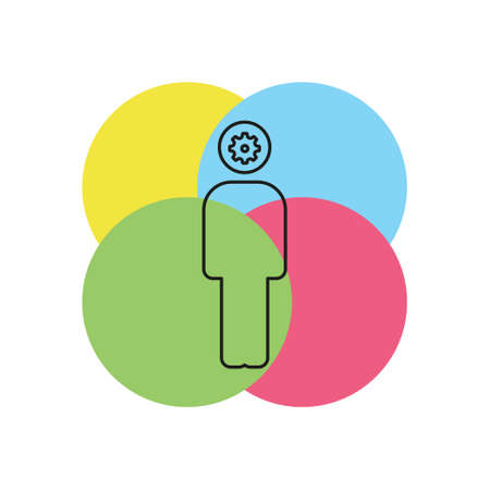 brainstorming concept line icon. Simple element illustration. brainstorming concept outline symbol design. Can be used for web and mobile UI UX. Thin line pictogram - outline strokeのイラスト素材