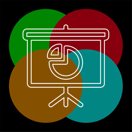 Simple Presentation. Thin line pictogram - outline editable strokeのイラスト素材