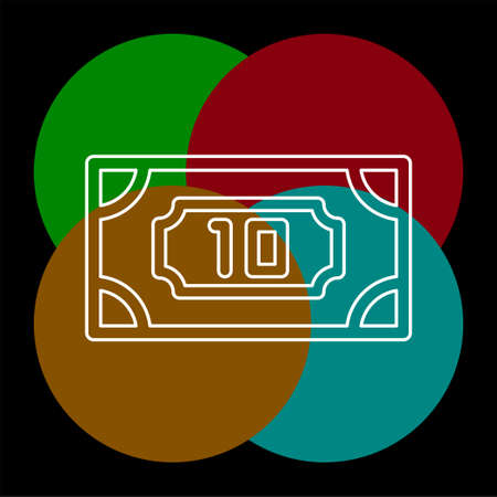 Simple Money. Thin line pictogram - outline editable strokeのイラスト素材