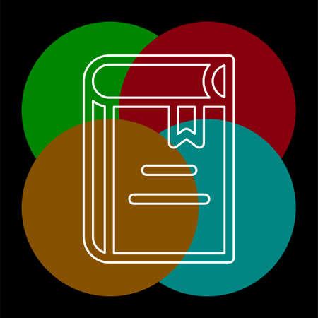 Simple Book. Thin line pictogram - outline editable strokeのイラスト素材
