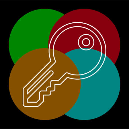 Simple Key. Thin line pictogram - outline editable strokeのイラスト素材