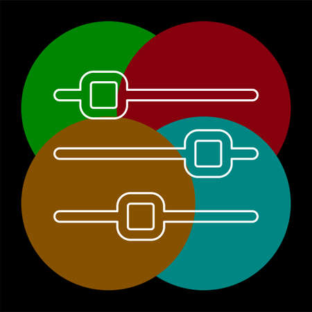 Simple Equalizer. Thin line pictogram - outline editable strokeのイラスト素材