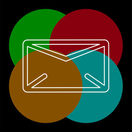 Simple Mail. Thin line pictogram - outline editable strokeのイラスト素材