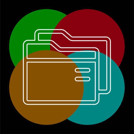 Simple Folder. Thin line pictogram - outline editable strokeのイラスト素材