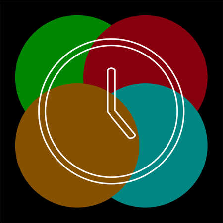 Clock icon - vector Clock illustration, time symbol - alarm clock sign. Thin line pictogram - outline editable strokeのイラスト素材