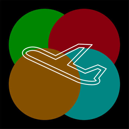 aeroplane icon - vector airplane, travel icon, flight illustration. Thin line pictogram - outline editable strokeのイラスト素材