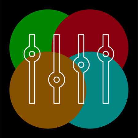 vector stereo equalizer symbol - stereo audio slider illustration - voice icon. Thin line pictogram - outline editable strokeのイラスト素材