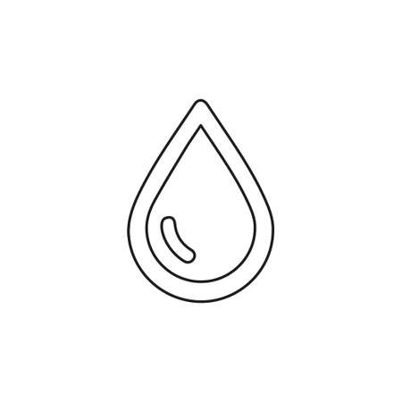 vector rain drop illustration - raindrop symbol isolated - nature element. Thin line pictogram - outline editable strokeのイラスト素材