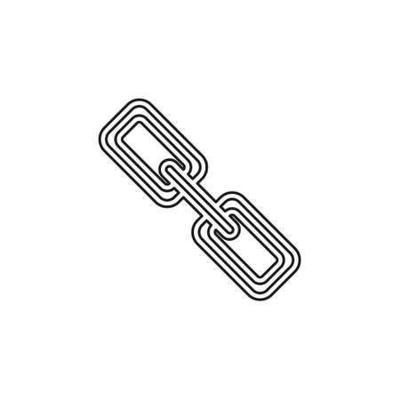 vector chain symbol - connection icon, internet security object. Thin line pictogram - outline editable strokeのイラスト素材