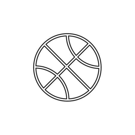 vector Basket ball - vector basketball isolated, sport symbol - play game. Thin line pictogram - outline editable strokeのイラスト素材