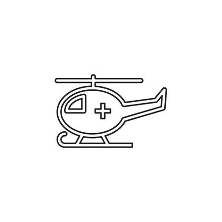 vector medical helicopter illustration, transport emergency - help icon. Thin line pictogram - outline editable strokeのイラスト素材