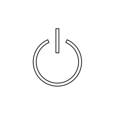vector power button, start technology symbol - switch off sign icon. Thin line pictogram - outline editable strokeのイラスト素材