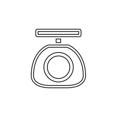 vector weight scale icon - balance scale icon - health lifestyle - diet loss weight icon. Thin line pictogram - outline editable strokeのイラスト素材