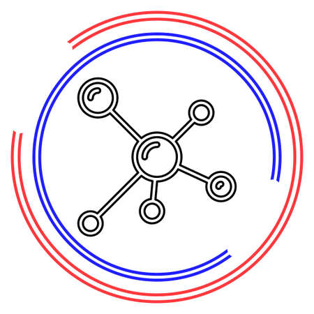 atom molecules, science and chemistry, chemical symbol. Thin line pictogram - outline editable strokeのイラスト素材