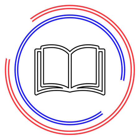 Open book icon. education book isolated - school literature, magazine illustration isolated. Thin line pictogram - outline editable strokeのイラスト素材