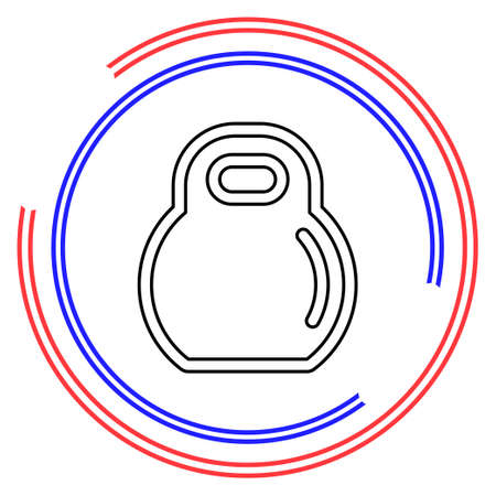 dumbell icon, vector gym barbell, heavy weight lifting illustration, bodybuilding, sports icon. Thin line pictogram - outline editable strokeのイラスト素材
