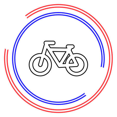 vector Bicycle icon, vector Bicycle illustration - sport symbol. Thin line pictogram - outline editable strokeのイラスト素材