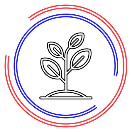 Seedling icon vector, growing tree, green agriculture. Thin line pictogram - outline editable strokeのイラスト素材