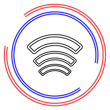 Wireless and wifi icons. Wireless Network Symbol. Wireless and wifi vector. Thin line pictogram - outline editable strokeのイラスト素材