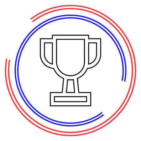 Trophy star icon - gold prize isolated, award winner prize, achievement symbol. Thin line pictogram - outline editable strokeのイラスト素材