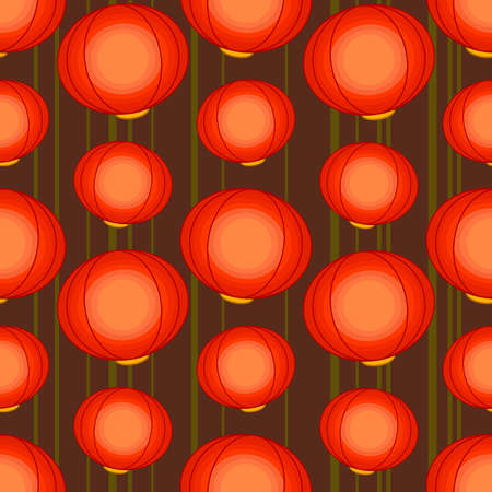 vector seamless pattern with chinese lamp のイラスト素材