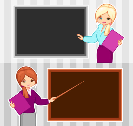 vector illustration of the teacher and business woman のイラスト素材