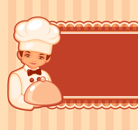 Vector illustration of the cook with a frame for the textのイラスト素材