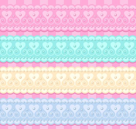 wedding vector set of lacy ribbonsのイラスト素材