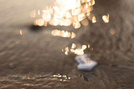 Sand beach and waveの写真素材