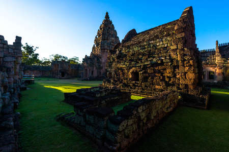 Sand stone castle Phanomrung Historical Park castle,Thailand.のeditorial素材